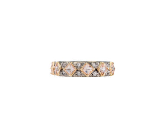 SQUARE MORGANITE STACK BAND RING