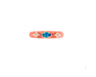 SILK CORAL STACK BAND RING