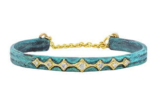 ARTIFACT TEAL PATINA WHITH WHITE DIAMONDS