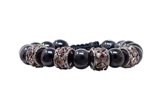 BEADED PULL BRACELET WITH BLACK TORMALINE