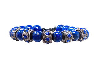 BEADED PULL BRACELET WITH BLUE LAPIS