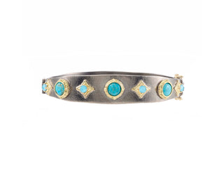 HUGGIE BRACELET WITH COMPRESSED BLUE TURQUOISE