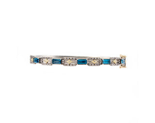 HUGGIE BRACELET WITH DIAMONDS AND LONDON BLUE TOPAZ