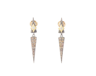 CHAMPAGNE DIAMONDS LONG DROP EARRING