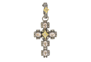 30MM SILVER CROSS WITH MORGANITE