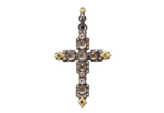 SILVER CROSS WITH MORGANITE