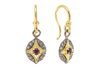 CRIVELLI PURPLE GARNET DROP EARRINGS