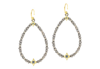 OPEN PEAR WHIT GREY SPINEL AND MORGANITE DROP EARRINGS