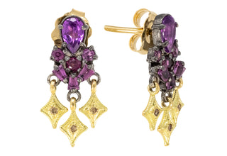 PURPLE SCROLL DROP EARRING