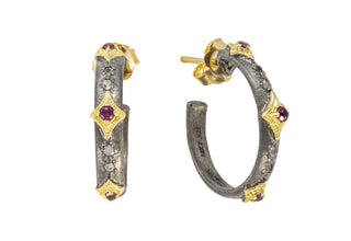 16MM SCROLL WITH MORGANITE HOOP EARRING