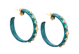 PATINA ARTIFACT HOOP EARRINGS