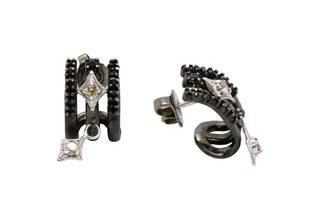 SILVER CRIVELLI WITH BLACK SAPPHIRE EARRINGS