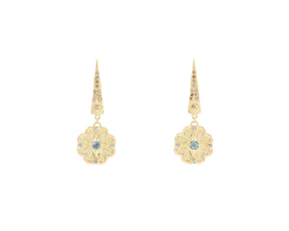 CHAMPAGNE DIAMOND AND GREY SPINEL DROP EARRING