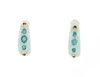 ENAMEL EARRINGS WITH TOURMALINE AND GRANDIDIERITE