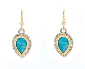 LONDON BLUE TOPAZ AND OPAL DROP EARRING