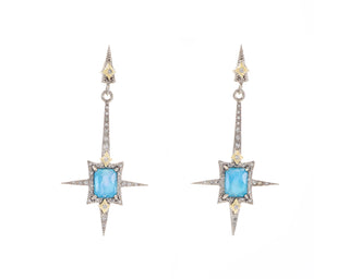 GREY DIAMONDS AND OPAL WITH DROP EARRING