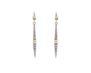 GREY DIAMONDS SCROLL LONG DROP EARRING