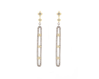 GREY DIAMONDS AND CHAMPAGNE WITH LONG EARRINGS