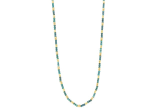 28" ARTIFACT TEAL PATINA WITH GOLD COMPONENTS NECKLACE