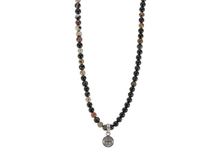 28" CROSS ENHANCER WITH TOURMALINE BEAD NECKLACE