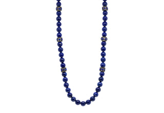 30" BLUE LAPIZ BEADS NECKLACE