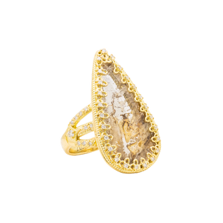 PEAR QUARTZ RUTILATED RING