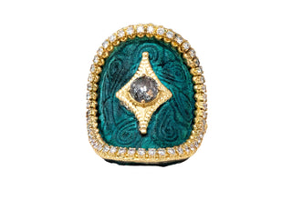 CRIVELLI WITH GREY DIAMOND AND PATINA STATEMENT RING