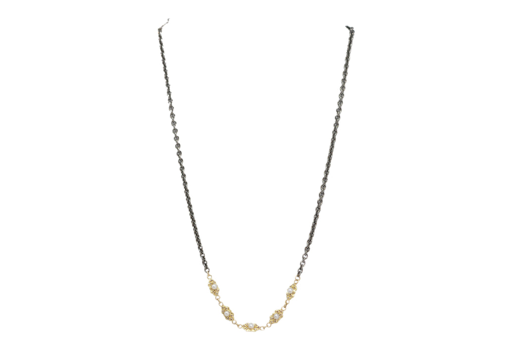 Scroll Stations Chain Link Necklace – Armenta Collection