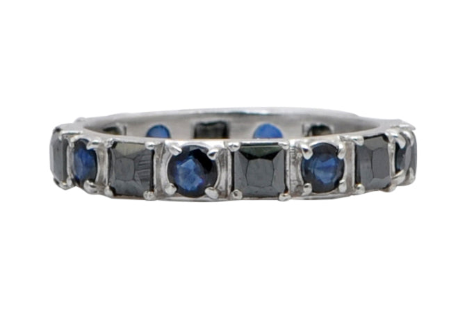 Hematite and Sapphire Stack Ring Armenta Collection